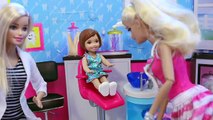 Barbie girl goes to Barbie doctor DENTIST - باربى تذهب لزيارة طبيبة الأسنان