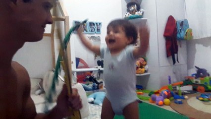 Dad and Baby Laughing Together