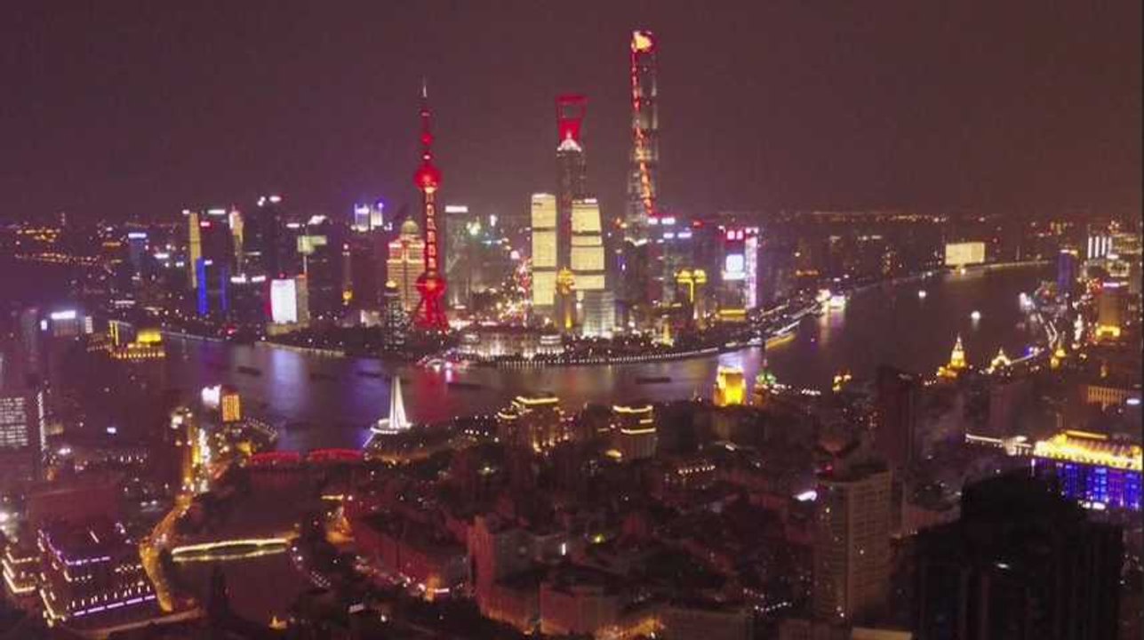2 minutes d'un vol de drone au-dessus de Shanghai