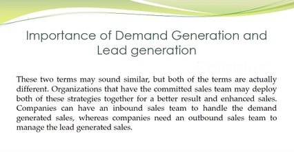 Demand Generation and Lead generation - Saleglue