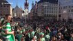 Celtic fans turn Marienplatz into sea of green and white