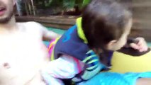 Water Park With A Baby! Dad Goes Crazy With Older Kids On Scary Water Slide