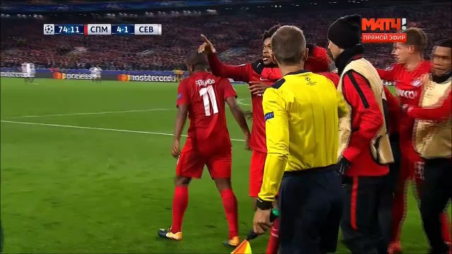 4-1 Luiz Adriano Goal UEFA Champions League Group E - 17.10.2017 Spartak Moscow 4-1 Sevilla FC