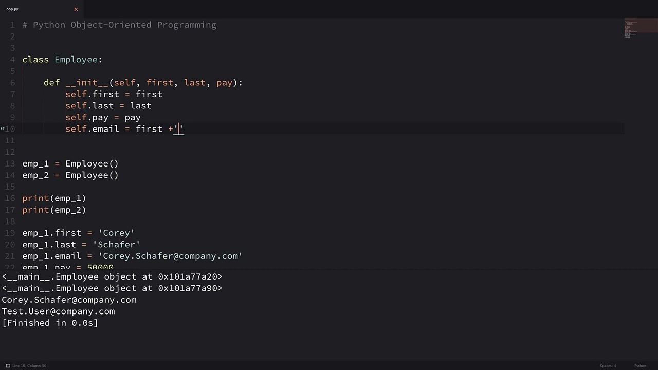 Python OOP Tutorial 1: Classes and Instances