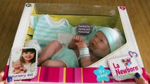 La Newborn Real Looking Baby Doll Boy changing Bathing and Baby Annabell bottle feeding