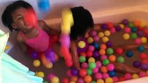 Giant Ball Pits Surprise Toy Challenge Bathtub Disney Car Batman Thomas | Naiah and Elli Toys Show