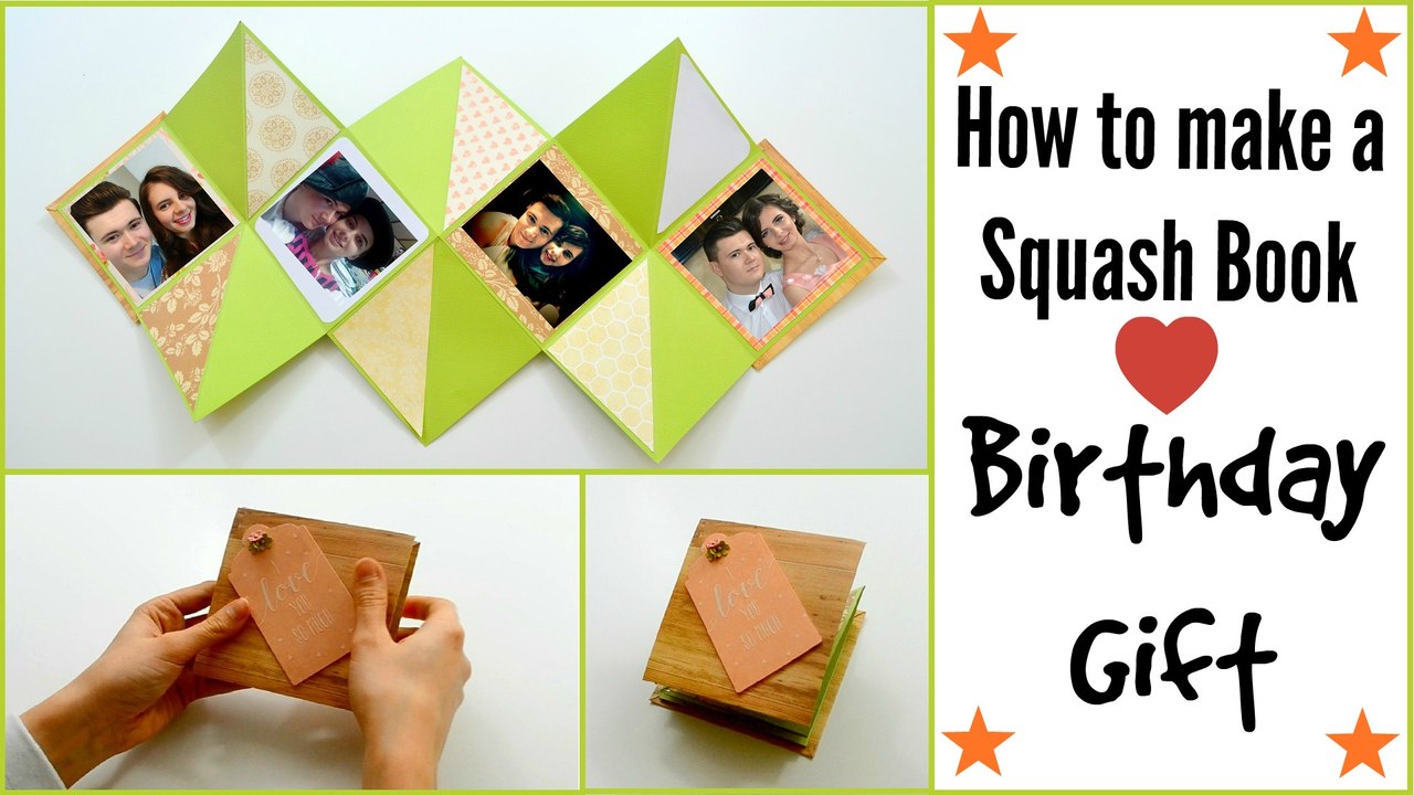 How to make a Squash Card - Squash Book - Greeting Paper Card - DIY Crafts - Scrapbooking Gift Ideas