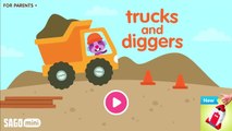 Sago Mini Trucks & Diggers - Kids Learn Rebuild Sago Pet Giant Home Construction Building With Truck