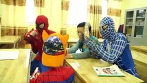 Joker is teacher Spiderman at School fun Elsa eat snack in Classroom Doctor Inject Superhero funny