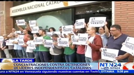 Concentraciones en Barcelona en rechazo a detención de líderes independentistas catalanes