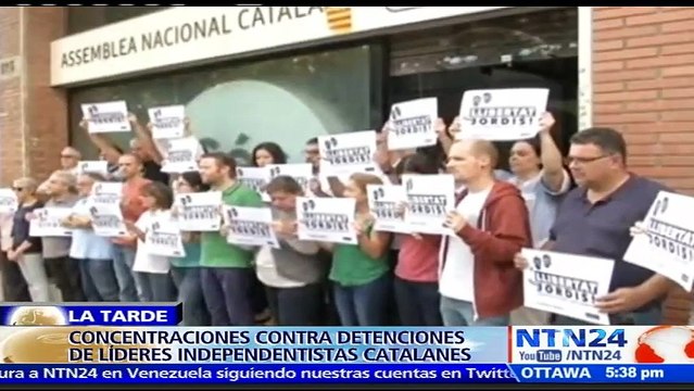 Concentraciones en Barcelona en rechazo a detención de líderes independentistas catalanes