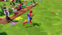 Spiderman on the Farm Riding Animals and Elephants Baa Baa Black Sheep Old Macdonald Nursery Rhymes