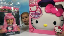 Хеллоу Китти набор косметики и парик распаковка косметички Hello Kitty makeup kit unpacking