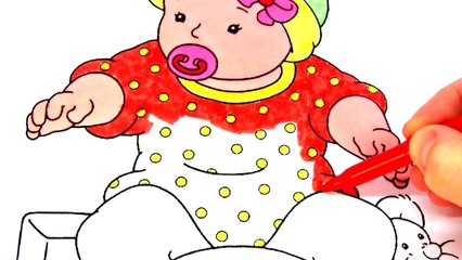 Drawing Baby, Rainbow, Peppa Pig Baby Alexander Coloring Book with Colored Markers