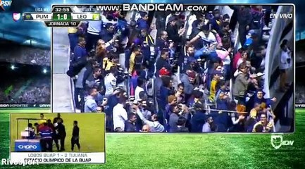 Gol de Abraham González Unam Pumas vs Club Leon 1-0