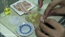 Mini food -  Bacon wrapped mozzarella Miniature Food Cooking (ASMR) (mini food) (kids toys chann
