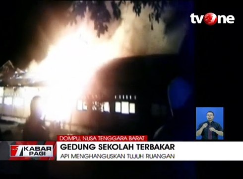 Kebakaran Besar Hanguskan Gedung Sekolah di Dompu