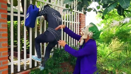 Police arrested Joker Escape Rescue Venom Elsa w Spiderman PRANK Batman into Pool Superhero funny