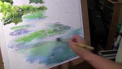 水彩画制作過程.14（渓流を描く）ムッチーWATERCOLOR PROCESS-１４