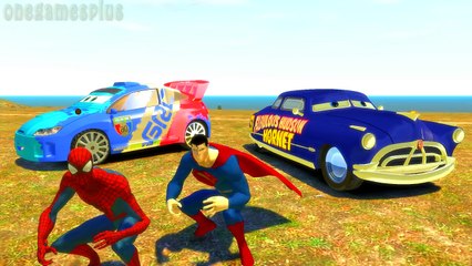 Nursery Rhymes Disney Cars Raoul Caroule & Hudson Hornet Superman Spider man