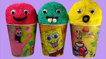 Play Foam Ice Cream Surprise Eggs Spongebob Cups Dinosaur Toys Play Doh Learn Colors For Kids