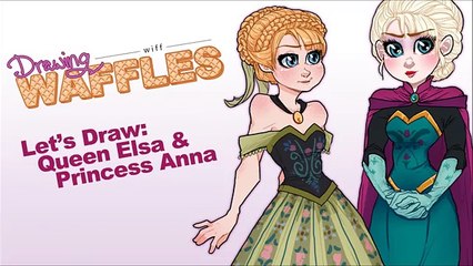 Lets Draw: Queen Elsa & Princess Anna from Disneys Frozen