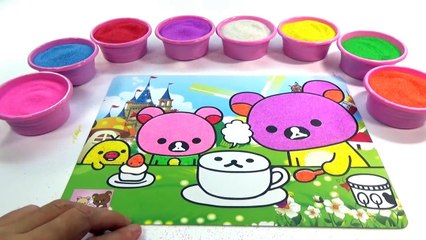 BỐ LÀ TẤT CẢ!Đồ chơi trẻ em TÔ MÀU TRANH CÁT HÌNH GIA ĐÌNH GẤU Colored Sand Painting