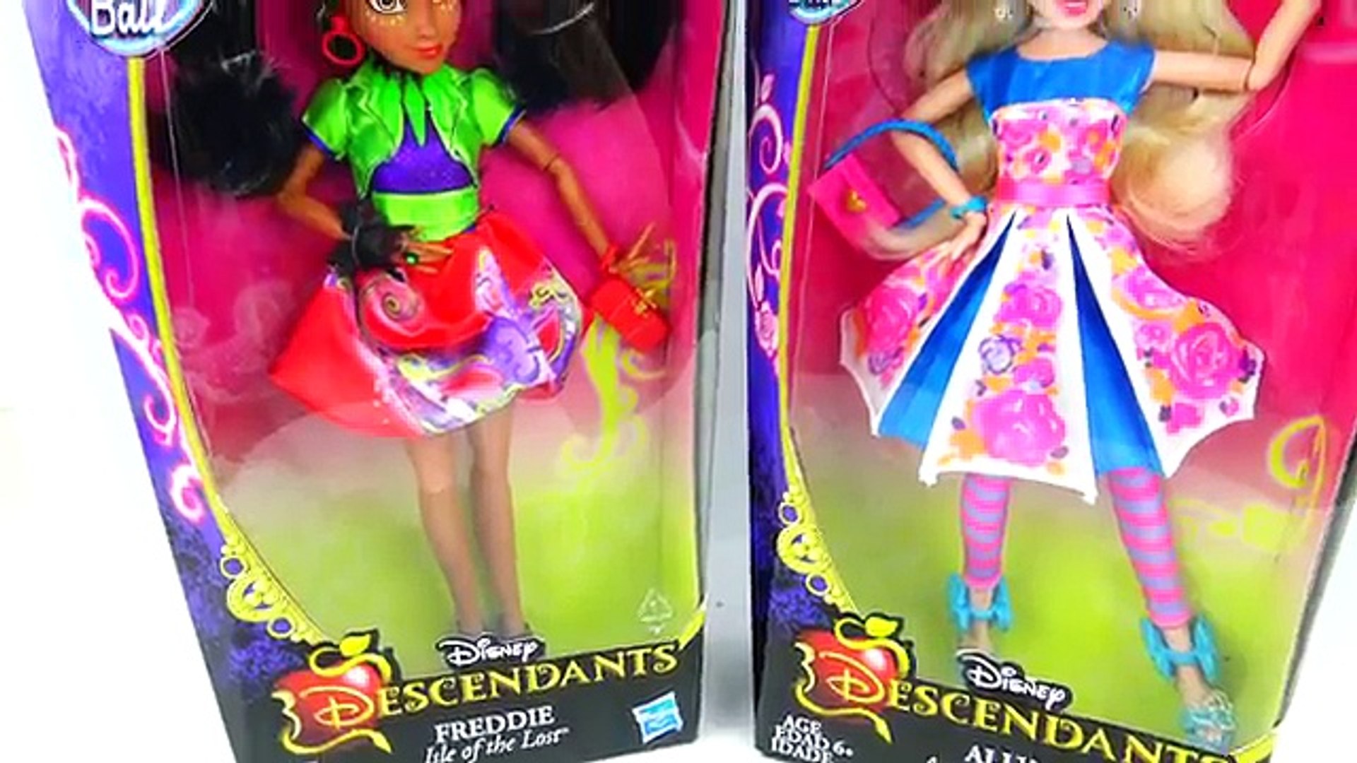 ⁣Disney DESCENDANTS NEON LIGHTS BALL ALLY and FREDDIE from WICKED WORLD. NEW Dolls