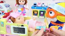Baby doll in Cast Doctor Pororo Ambulance toys