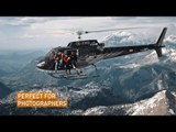 Daredevils Fly Helicopter With Open Doors Over Austrian Alps