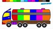 Learn colors for kids with truck coloring pages, Oil truck, Fun coloring video