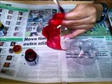 Como fazer uma maçã de garrafa pet e pintar elas as deixando um colorido transparente