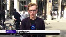 Un artiste met le feu à la façade de la Banque de France