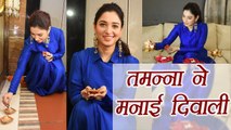Tamannaah Bhatia celebrating Diwali with media; Watch Video | FilmiBeat