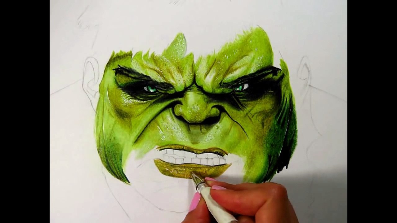 Cómo dibujar a HULK con colores / How to draw Hulk