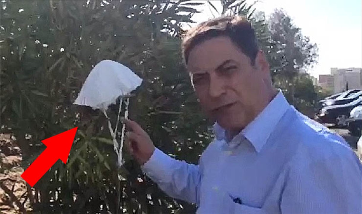 Hernâni Carvalho mostra engenho usado para atear fogos que foi apanhado assim que o lançaram do céu!
