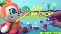 アンパンマン おもちゃアニメ ドキンちゃんと釣りをしよう❤魚釣り ゴミ Toy Kids トイキッズ animation anpanman