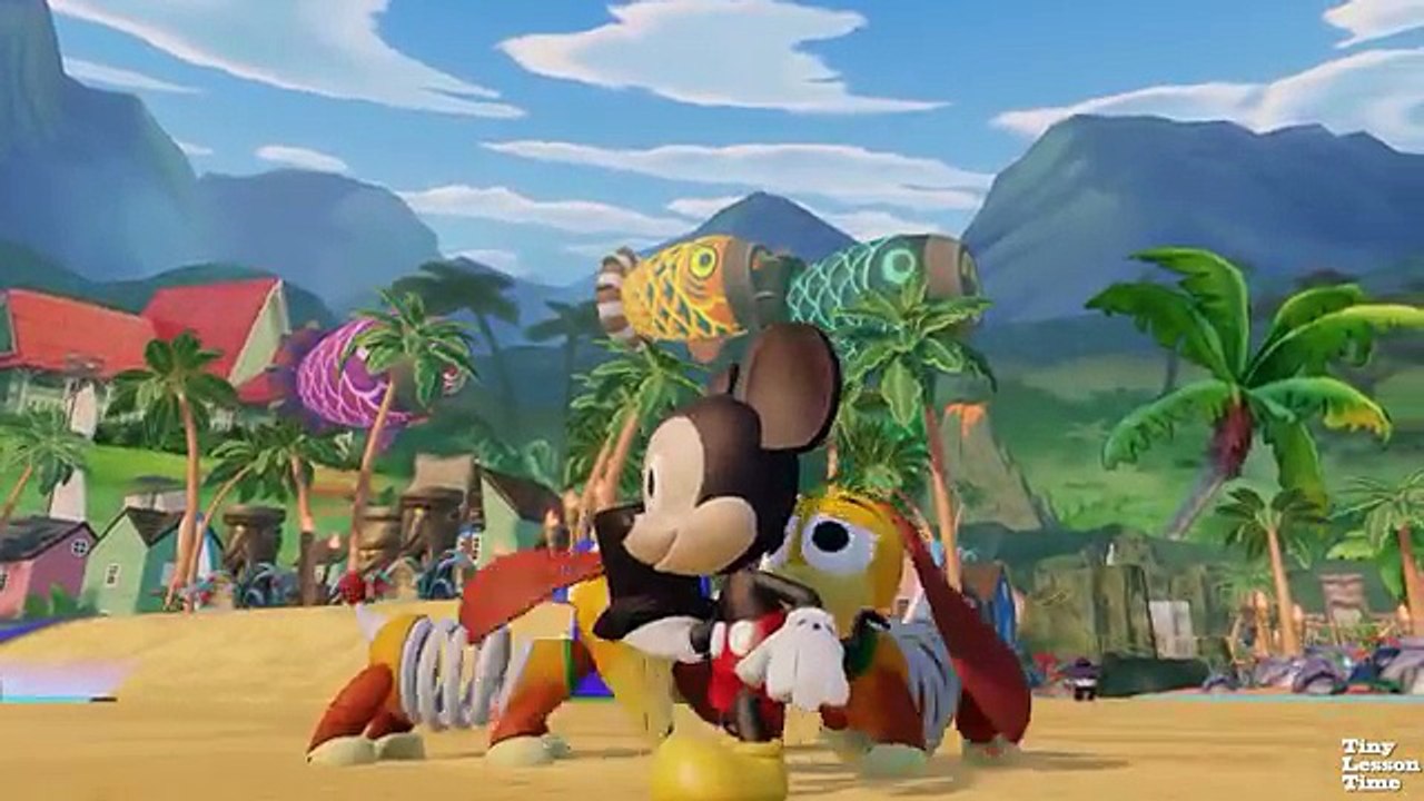 Mickey Mouse Custom 3D Cartoon for Kids Beach Fun with Surfing and Rhino Battle in Space