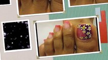 Uñas florales de los pies las mas faciles/Floral design toe nail art