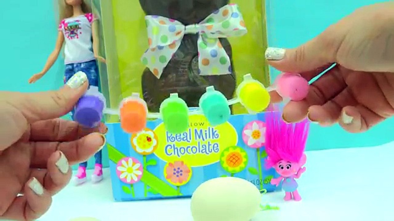 Hammer Smash Giant Chocolate Bunny with Surprise Blind Bags + Easter DIY Boss Baby & Trolls Eggs
