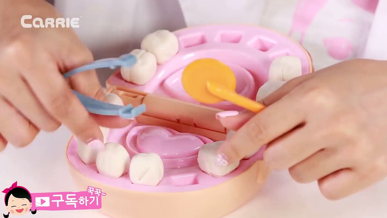 플레이도우 치과 의사 세트 장난감 으로 캐리의 의사 놀이 CarrieAndToys