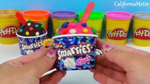 Play Doh Surprise Ice Cream Dippin Dots Smarties Cups SpongeBob Mickey Mouse Peppa Pig