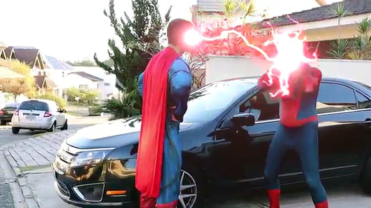 Frozen Elsa HIT BY A CAR with Spiderman vs Venom, Superman, Joker - Real Life Superheroes Funny