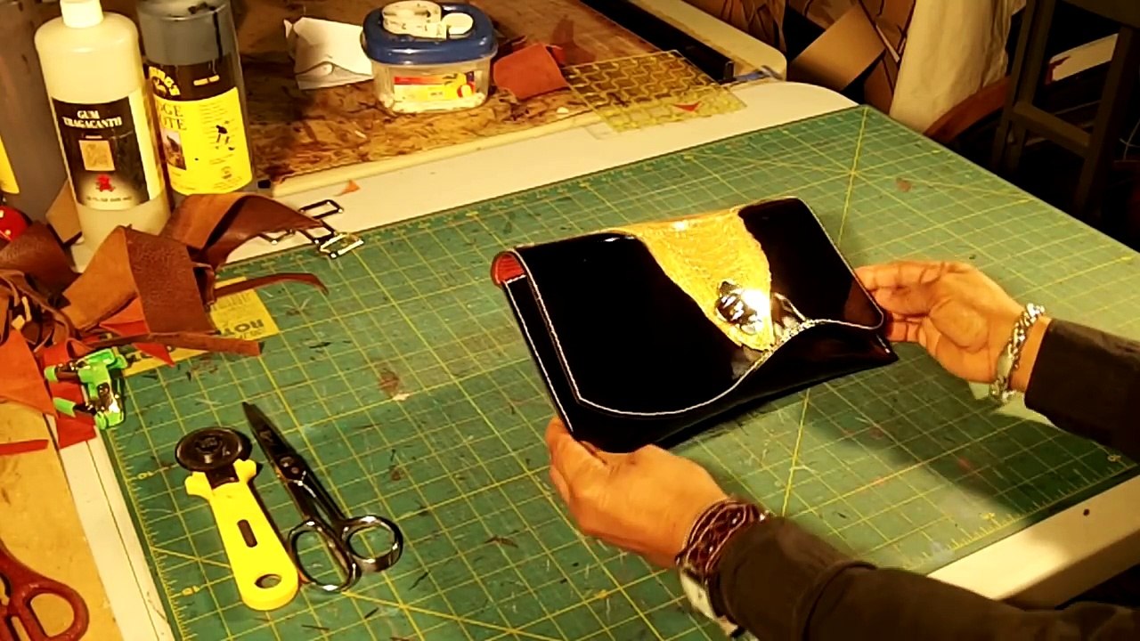 How to Make a Leather Clutch Bag Video Part 1 of 5