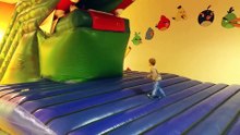 Indoor playground for kids with inflatable crocodile