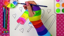 Çizim Rengi ve Boya 3 Küçük Dondurma Çubukları Boyama Sayfası çocuklara öğretmek Resim
