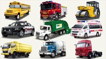 Learn Street Vehicles for Kids #w | Cars and Trucks | Mixer Truck | Fire Truck |Water Tank| #001