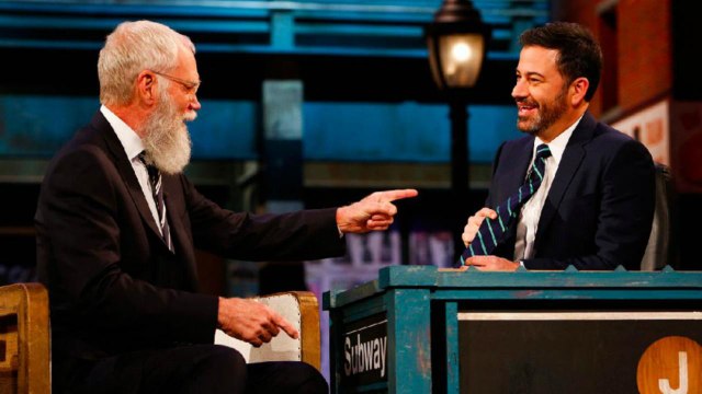 David Letterman Talks Netflix Project, Giving Conan O'Brien a Horse on 'Jimmy Kimmel' | THR News