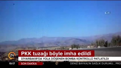 Yola döşenen bomba imha edildi