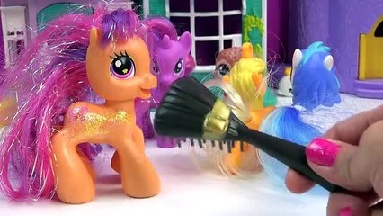 MLP Collection Hair Care Tips on Mcdonalds My Little Pony AppleJack DJ Pon 3 Scootaloo Toys